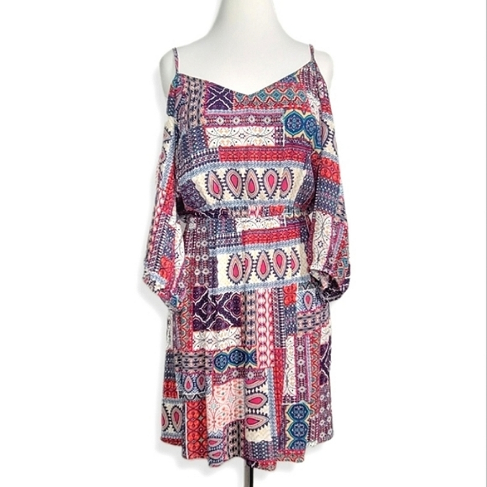 Le Kate Cold Shoulder Long Sleeve Dress Size Large